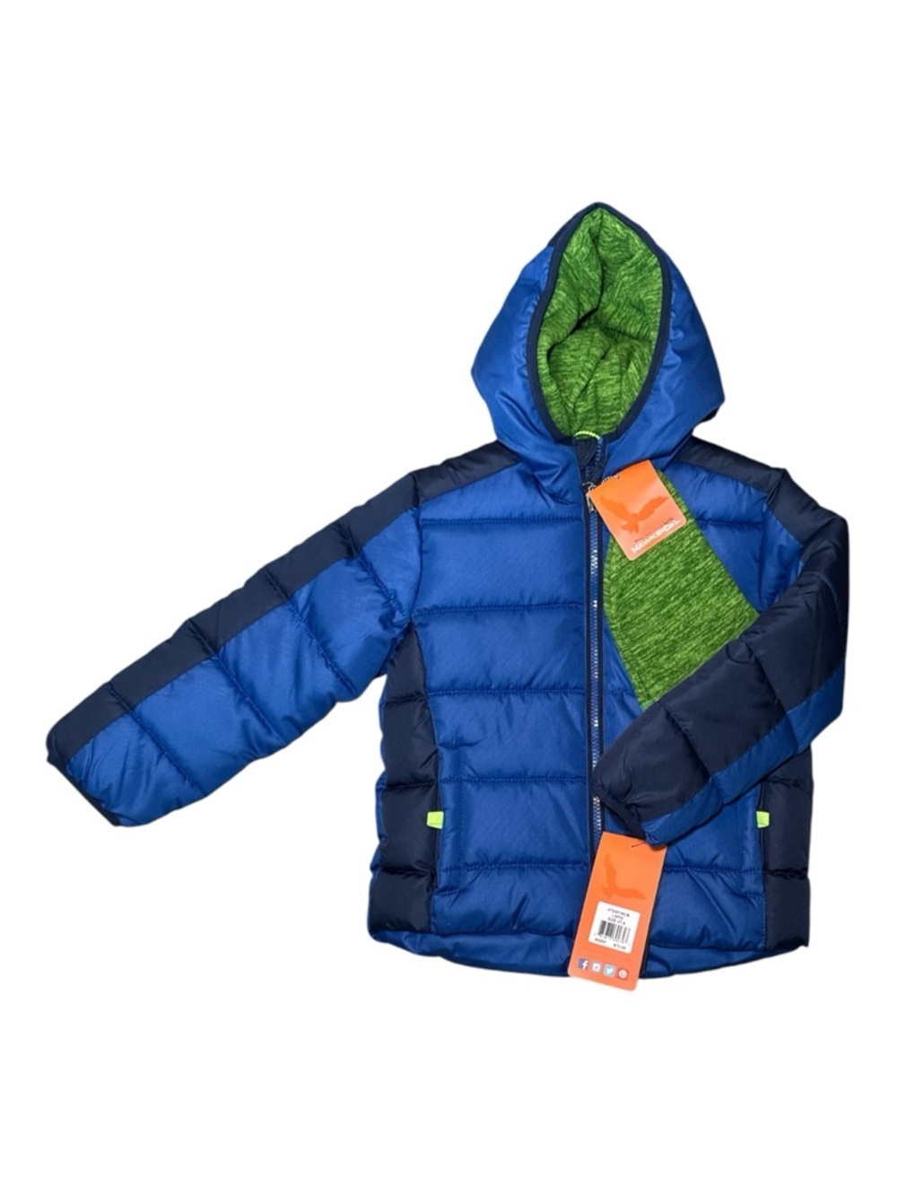 NEW! Hawke & Co Kids Hooded Puffer Jacket & Beanie Set Size 4T/4